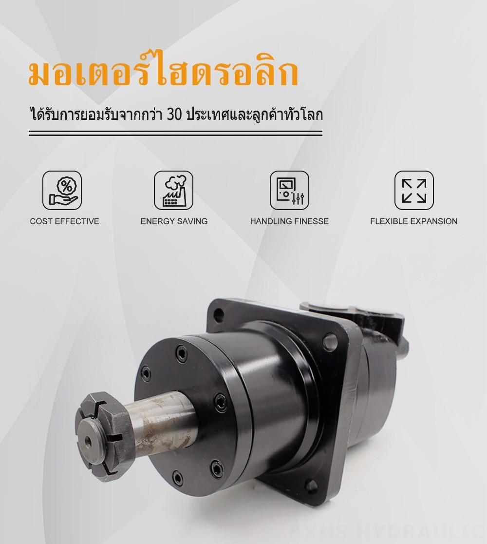 มอเตอร์ไฮดรอลิกแบบไซคลอยด์ BM6W 310 ซีซี/รอบ 150 ลิตร/นาที มอเตอร์ไฮดรอลิก
